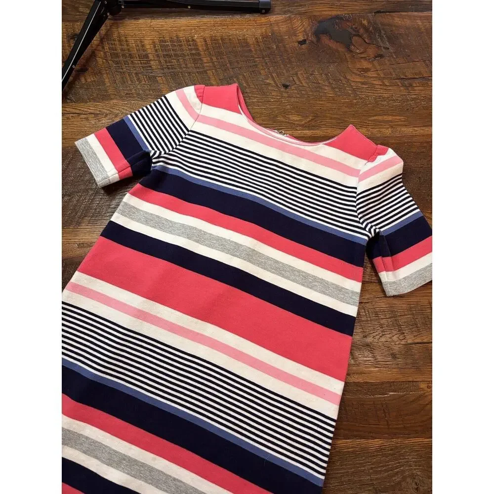 EUC Gymboree Striped Dress Little Girl Size 10 Blue White Pink